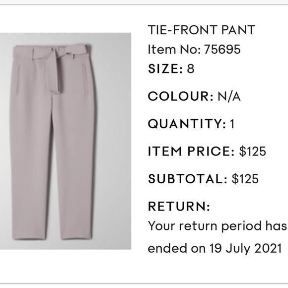 Size 8 | Aritzia Wilfred Tie-Front Pant - Picture 8 of 13